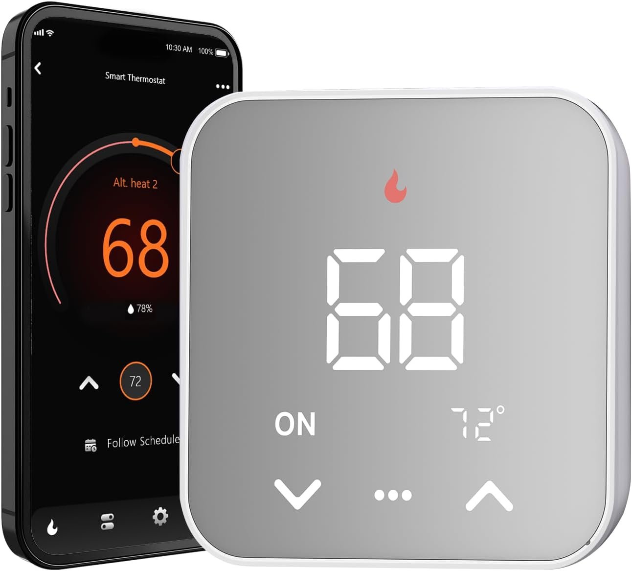 Smart Thermostat for House, WiFi Programmable Thermostat, Compatible with Alexa and Google Assistant, Remote Control Tuya/Smart Life, 𝗖-𝗪𝗶𝗿𝗲 𝗥𝗲𝗾𝘂𝗶𝗿𝗲𝗱