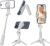 Magnetic Mini Selfie Stick for iPhone, 4 in 1 Portable Pocket Size Tripod for iPhone MagSafe/Android with Remote/Cold Shoe Mounts, Small/Compact Cell Phone Tripod Stand for Desk Travel Vlogging-White